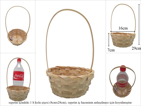sd52639 üstten saplı yuvarlak no1 bambu sepet - 1