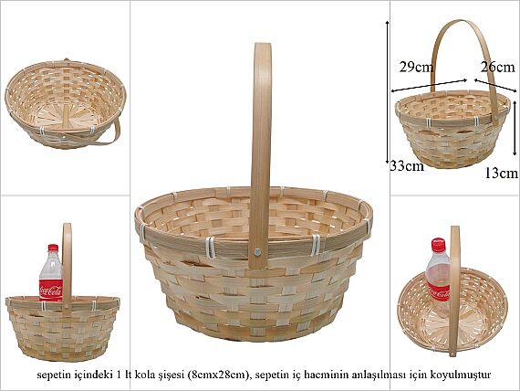 sd52644/K sapı katlanan oval no1 bambu sepet 48 ADET - 1