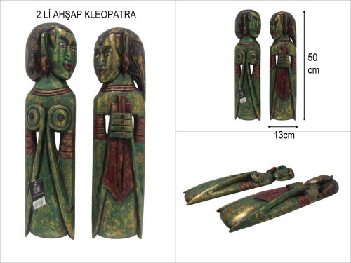 sd52667 dekoratif ahşap el yapımı kleopatra pano 2 li set - 