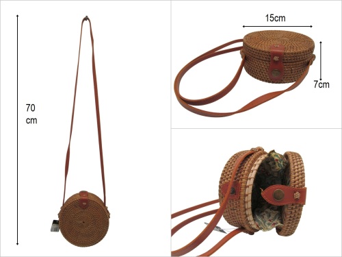 sd52684 yuvarlak rattan çanta - 