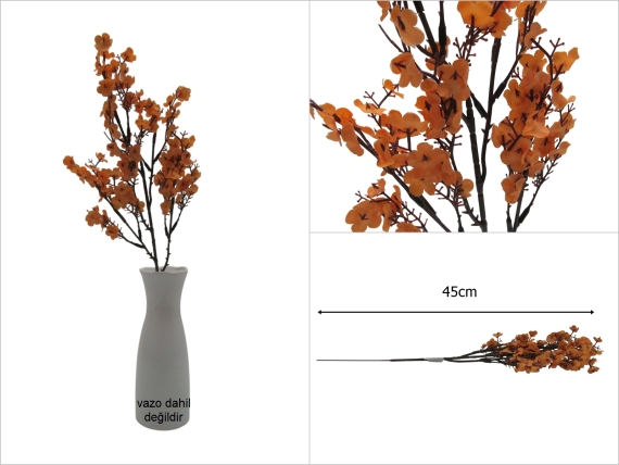 sd52703 dekoratif turuncu yapay çiçek dalı - 1