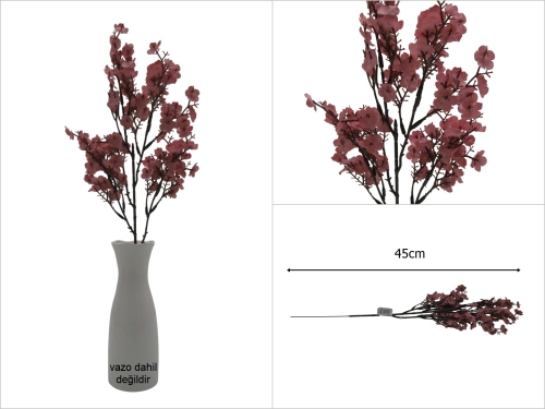 sd52708 dekoratif pudra pembe yapay çiçek dalı - 