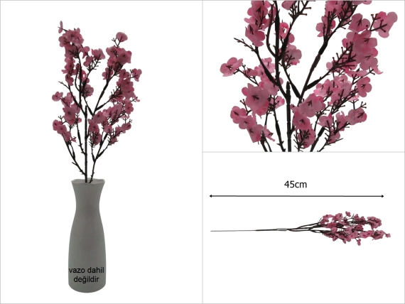 sd52710 dekoratif pembe yapay çiçek dalı - 1