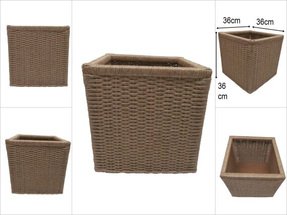 sd52729 ahşap iskelet üzerine sentetik ip örülü düzenleyici depolama sepeti - 1