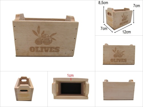 sd52769 zeytin dekorlu ahşap mini kasa - 