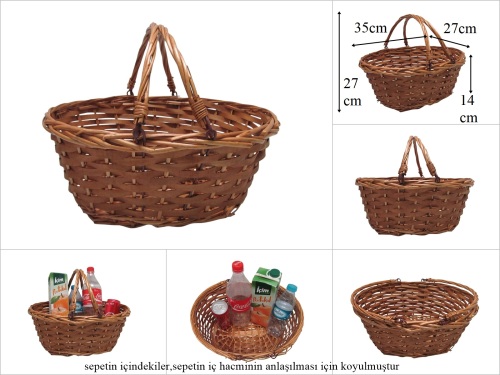 sd52863 sapları katlanan bal rengi söğüt sepet - 