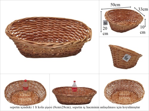 sd52866 önü alçak arkası yüksek no2 oval söğüt sepet - 
