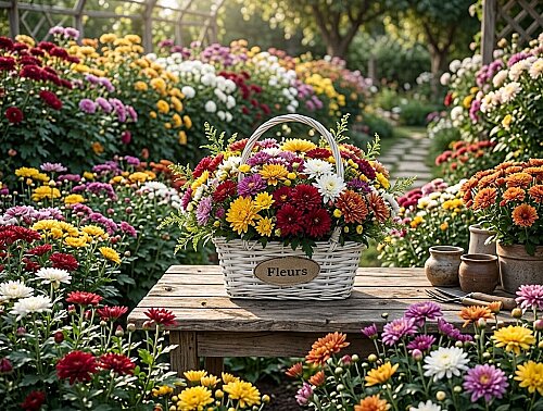 sd52878 dekoratif beyaz söğüt çanta sepet fleurs (çiçekler) - (1)