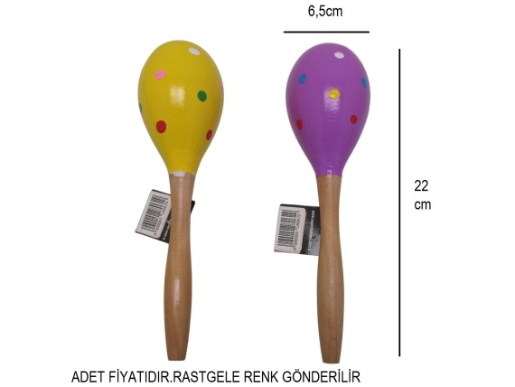 sd52990 ahşap renkli yumurta marakas asorti - 1