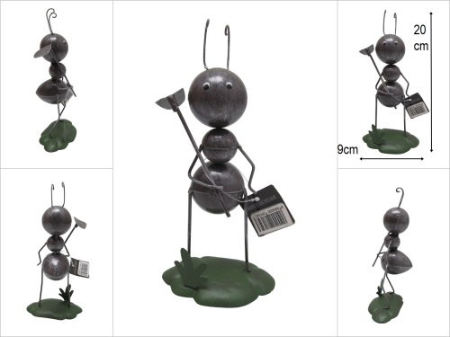 sd53063 dekoratif çapalı bahçıvan metal karınca biblo - 