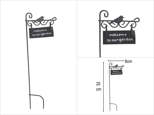 sd53069 dekoratif metal saksı süsü garden tabela - 
