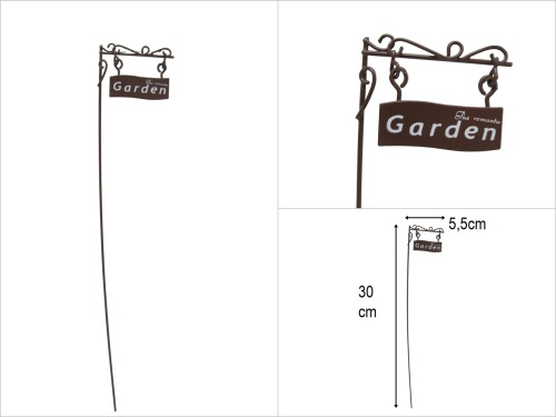 sd53070 dekoratif metal saksı süsü garden tabela - 