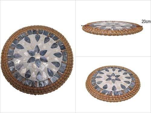 sd53155 dekoratif sedefli rattan altlık nihale - 