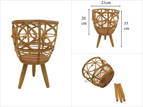sd53352 dekoratif no1 ayaklı rattan saksılık - 