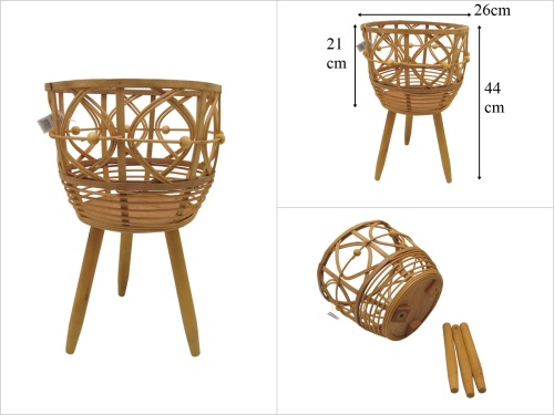sd53353 dekoratif no2 ayaklı rattan saksılık - 