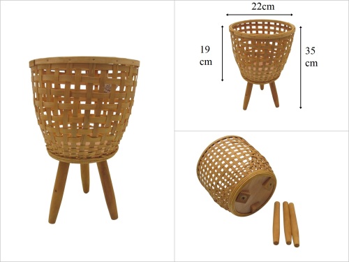 sd53355 dekoratif no1 ayaklı bambu saksılık - 