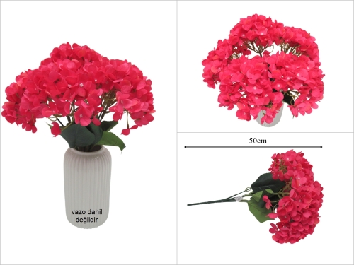 sd53470 dekoratif 5 kafa koyu pembe ortanca demeti - 