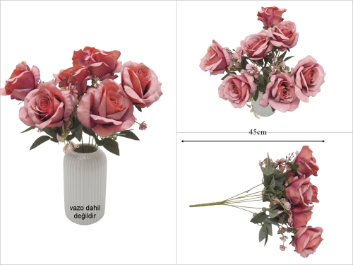 sd53505 dekoratif yapay gül demeti - 