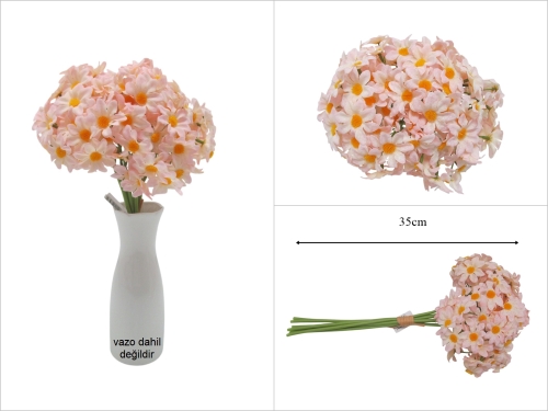 sd53510 yapay 7 li açık pembe papatya demeti - 