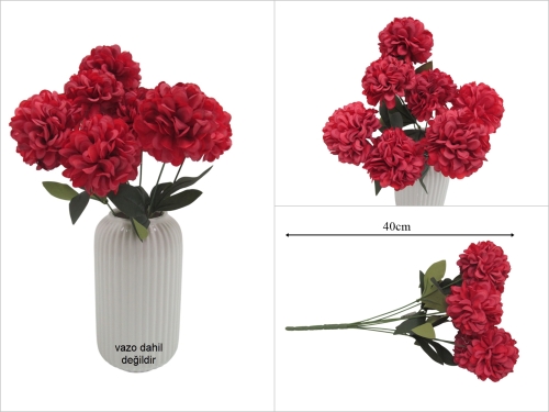 sd53522 yapay bordo ponpon çiçek - 