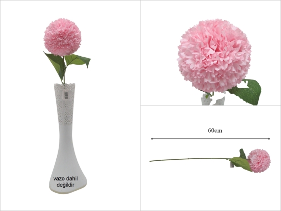 sd53538 dekoratif açık pembe yapay top çiçek - 1