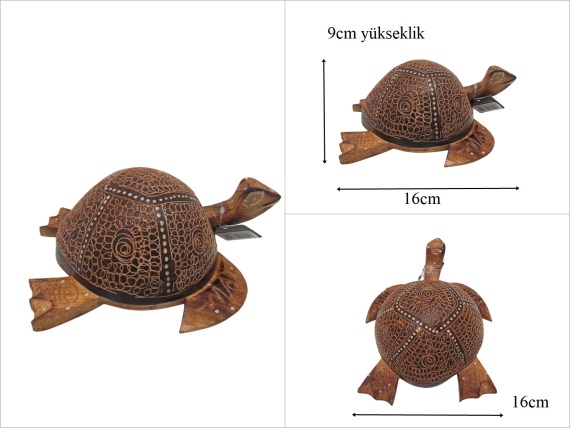 sd53547 dekoratif sallanan başlı ahşap kaplumbağa - 1