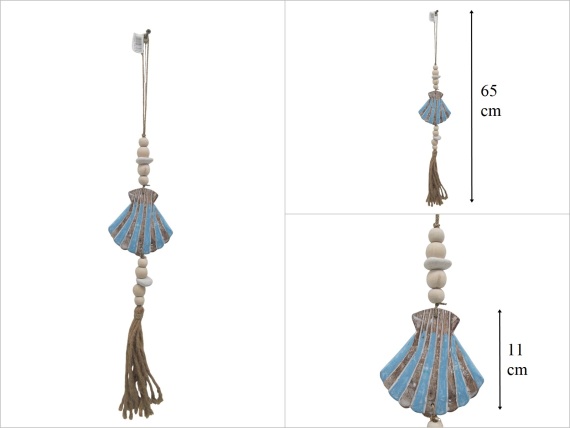 sd53556 ahşap boncuklu, ahşap mavi deniz kabuğu eskitme - 1