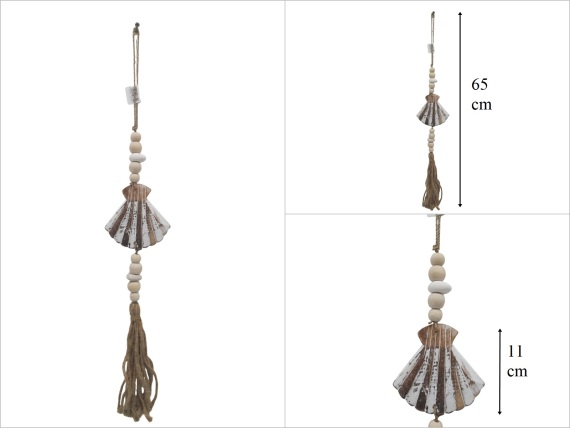 sd53557 ahşap boncuklu, ahşap beyaz deniz kabuğu eskitme - 1