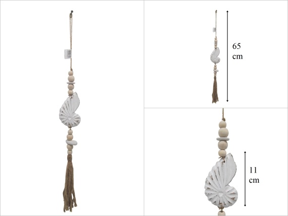 sd53559 ahşap boncuklu, ahşap beyaz deniz salyangozu eskitme - 1