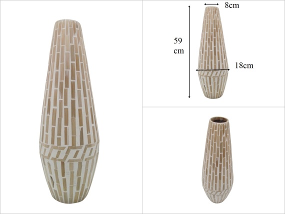 sd53612 mozaik görünümlü dekoratif bambu vazo - 1