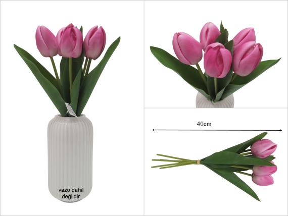 sd53653 yapay ıslak lila lale demeti 5 li - 1