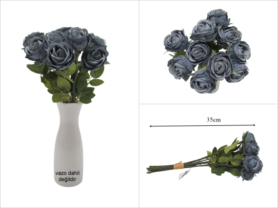 sd53683 mavi 10 lu dikenli gül demeti - 1