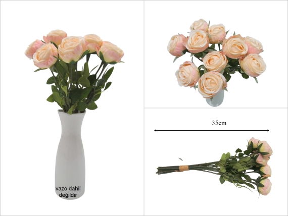 sd53687 açık pembe 10 lu dikenli gül demeti - 1