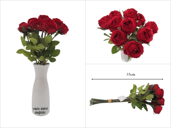sd53688 kırmızı 10 lu dikenli gül demeti - 1