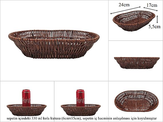 sd53741 metal iskelet üzerine pvc örülü oval sepet - 1