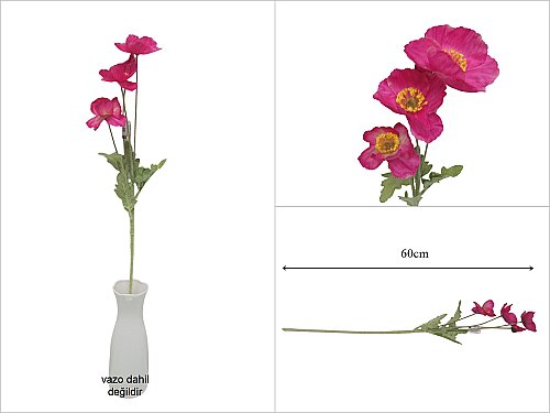 sd53804 yapay fuşya pembe gelincik çiçeği - 