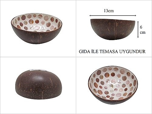 sd53827 içi sedef kaplı hindistan cevizi dekoratif kase - 