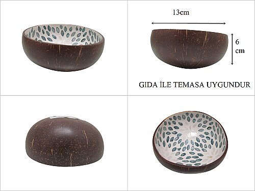 sd53831 içi sedef kaplı hindistan cevizi dekoratif kase - 