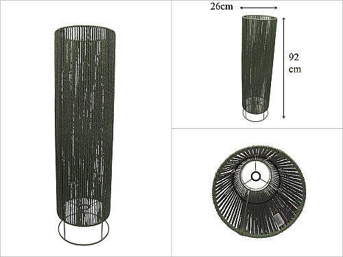 sd53838 metal iskelet üzerine yeşil kraft ip sarılı dekoratif lambader no3 - 
