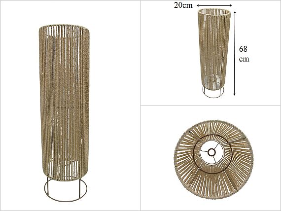 sd53839 metal iskelet üzerine krem kraft ip sarılı dekoratif lambader no1 - 1