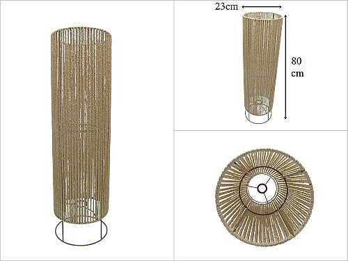 sd53840 metal iskelet üzerine krem kraft ip sarılı dekoratif lambader no2 - 