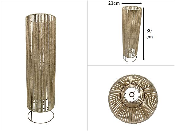 sd53840 metal iskelet üzerine krem kraft ip sarılı dekoratif lambader no2 - 1