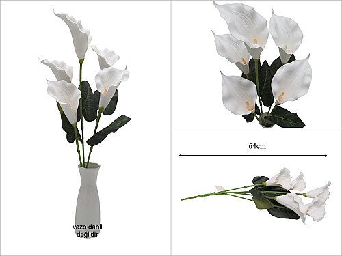 sd53891 dekoratif 5 li lateks gala (kala) çiçeği - 