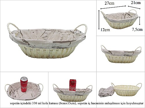 sd53967 metal iskeletli kraft örgü oval sepet - 