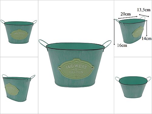 sd54034 Metal Kulplu Oval Saksı - 