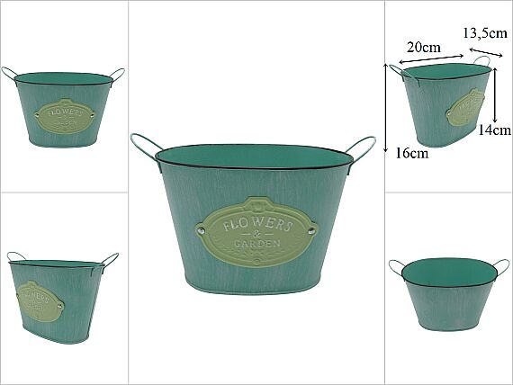 sd54034 Metal Kulplu Oval Saksı - 1