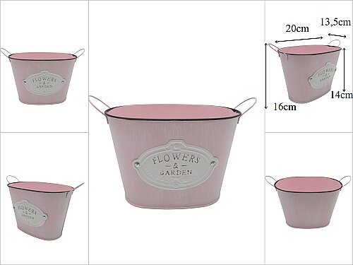 sd54035 Metal Kulplu Oval Saksı - 