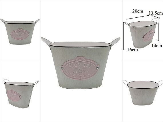 sd54036 Metal Kulplu Oval Saksı - 1